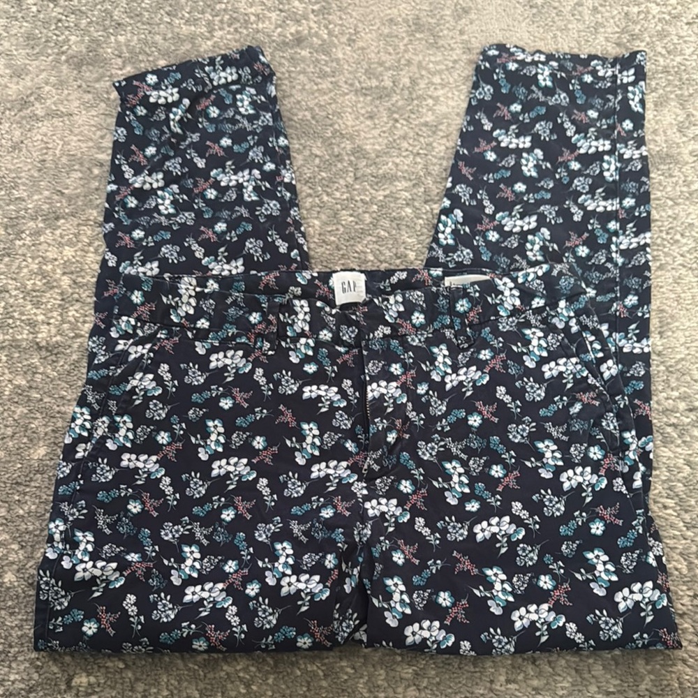 GAP Navy Floral Print Pants